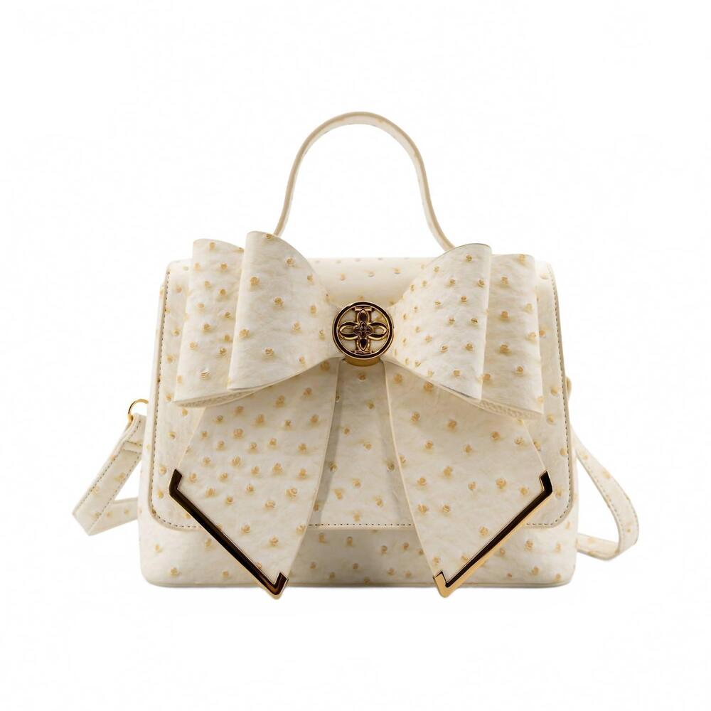 NEW LIKE DREAMS women's lisette bow crossbody bag in ivory